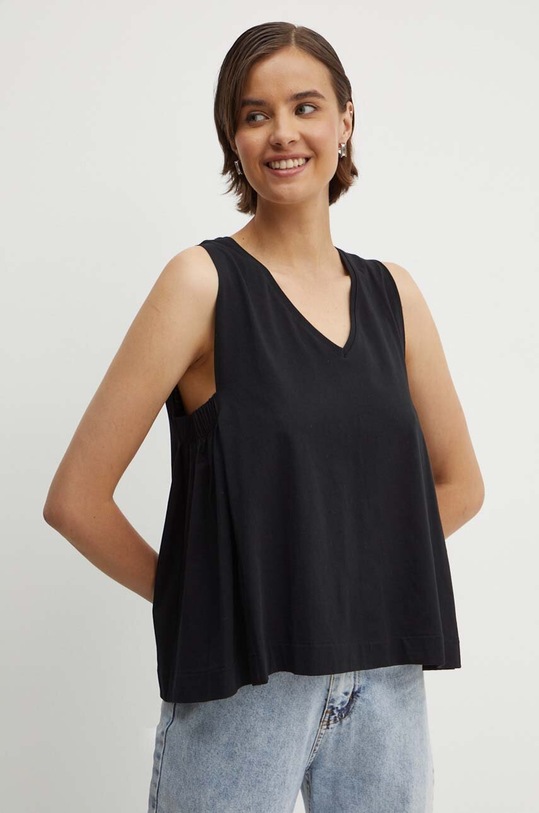 United Colors of Benetton bluzka bawełna czarny 3096D1075