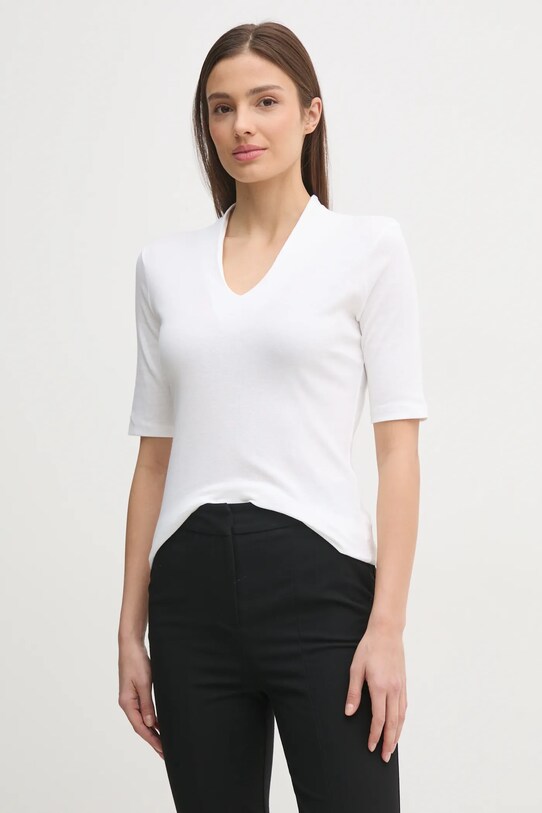 United Colors of Benetton tricou din bumbac uni alb 3GA2D400U