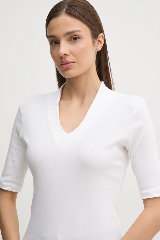 Bombažna kratka majica United Colors of Benetton bela 3GA2D400U