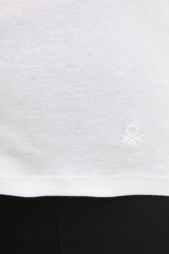 Bombažna kratka majica United Colors of Benetton 3GA2D400U bela