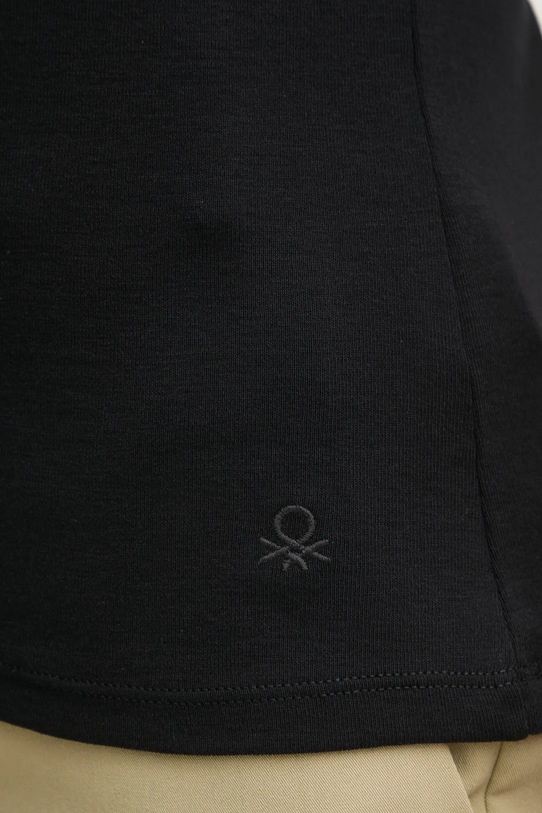 United Colors of Benetton pamut póló 3GA2D400U fekete