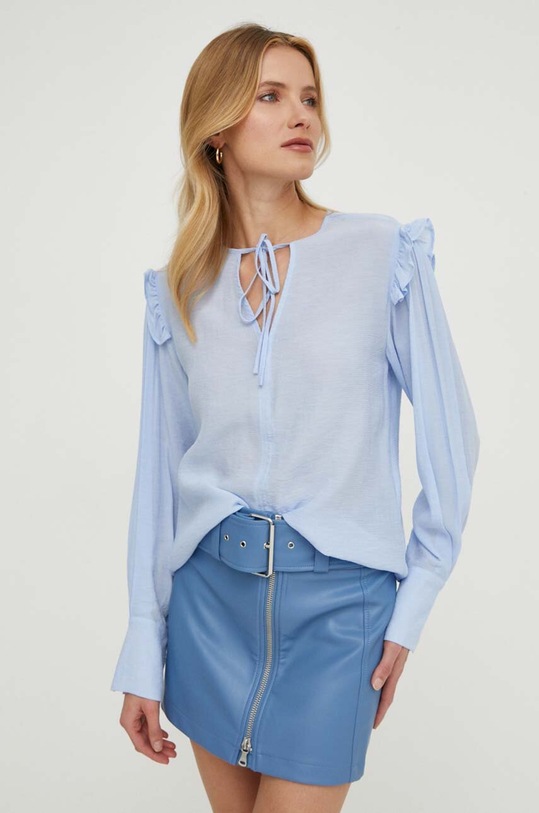 United Colors of Benetton bluzka regular niebieski 5UMHDQ07C