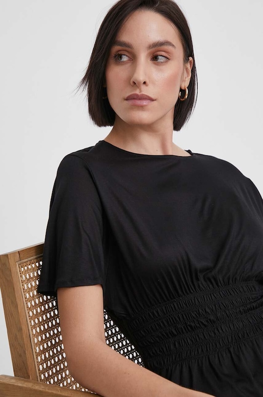 United Colors of Benetton t-shirt sima fekete 37RTD106H