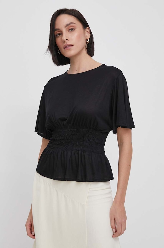 United Colors of Benetton t-shirt fekete 37RTD106H