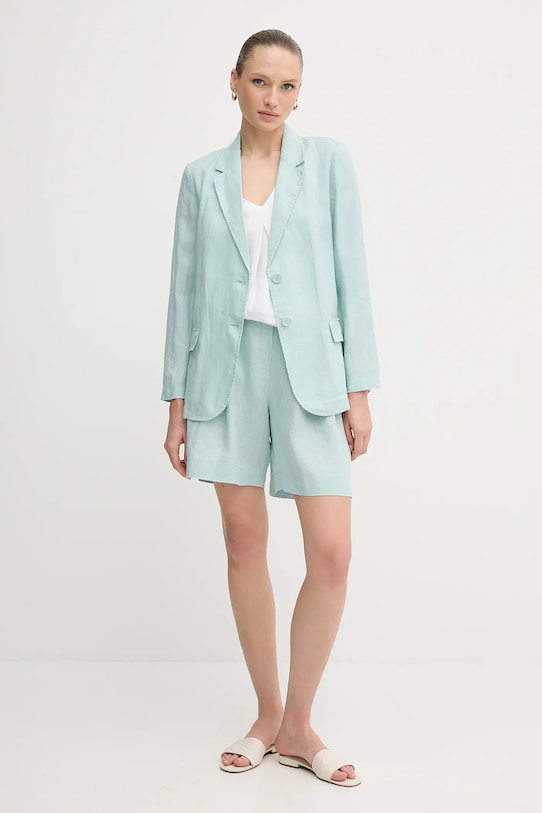 United Colors of Benetton bluzka lniana 5BMLDQ06W biały SS25