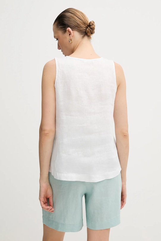 Odzież United Colors of Benetton bluzka lniana 5BMLDQ06W biały