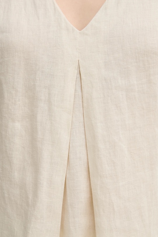 Lněná halenka United Colors of Benetton béžová 5BMLDQ06W