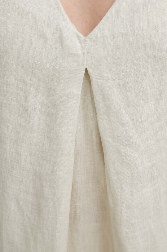 United Colors of Benetton bluzka lniana 5BMLDQ06W beżowy