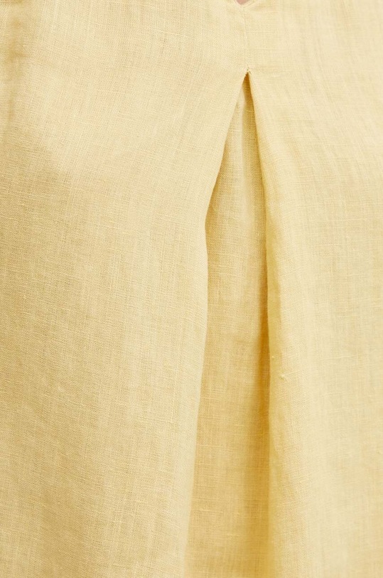 Ľanová blúzka United Colors of Benetton 5BMLDQ06W žltá