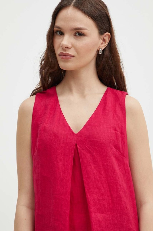 Льняна блузка United Colors of Benetton casual рожевий 5BMLDQ06W