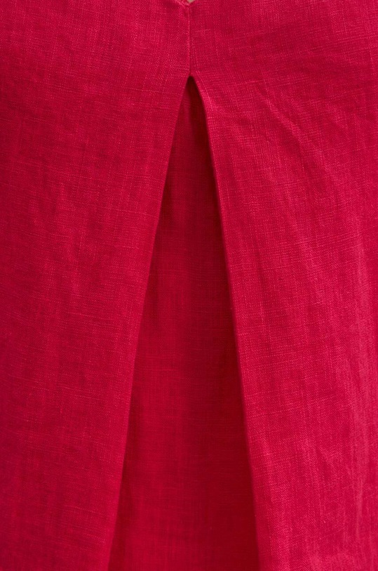 Льняна блузка United Colors of Benetton 5BMLDQ06W рожевий