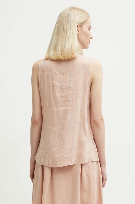 Odzież United Colors of Benetton bluzka lniana 5BMLDQ06W różowy