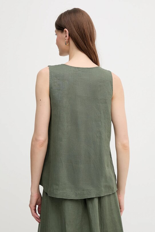 Îmbrăcăminte United Colors of Benetton bluză din in 5BMLDQ06W verde