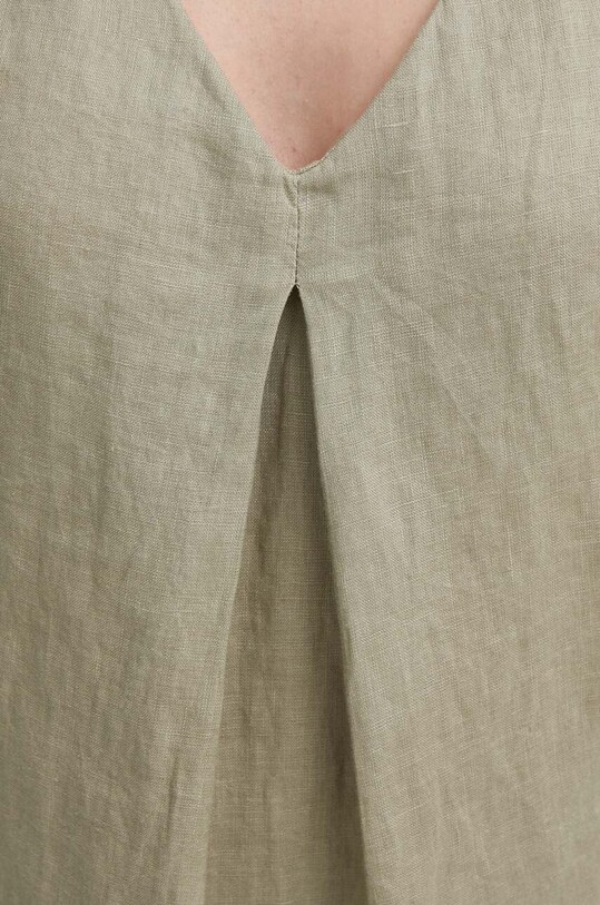 United Colors of Benetton bluzka lniana 5BMLDQ06W zielony
