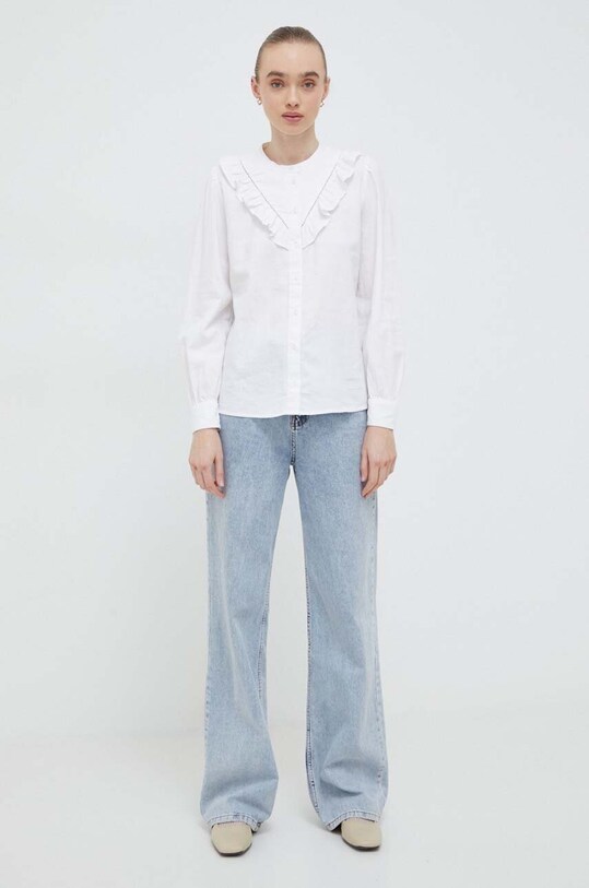 Ľanová košeľa Levi's A7356 biela SS24