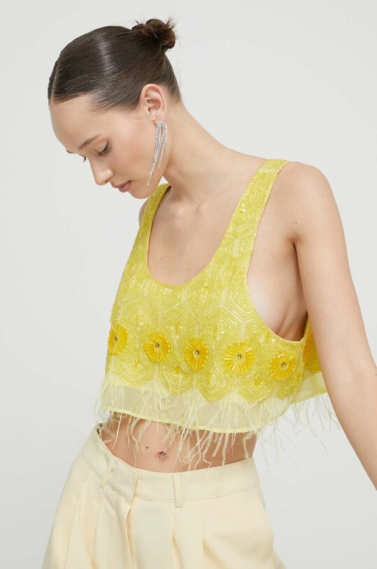 Μπλουζάκι Blugirl Blumarine casual κίτρινο RA4085.T3854