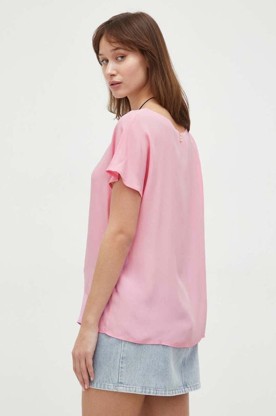 Odzież Blugirl Blumarine bluzka z domieszką jedwabiu RA4205.T3332 różowy