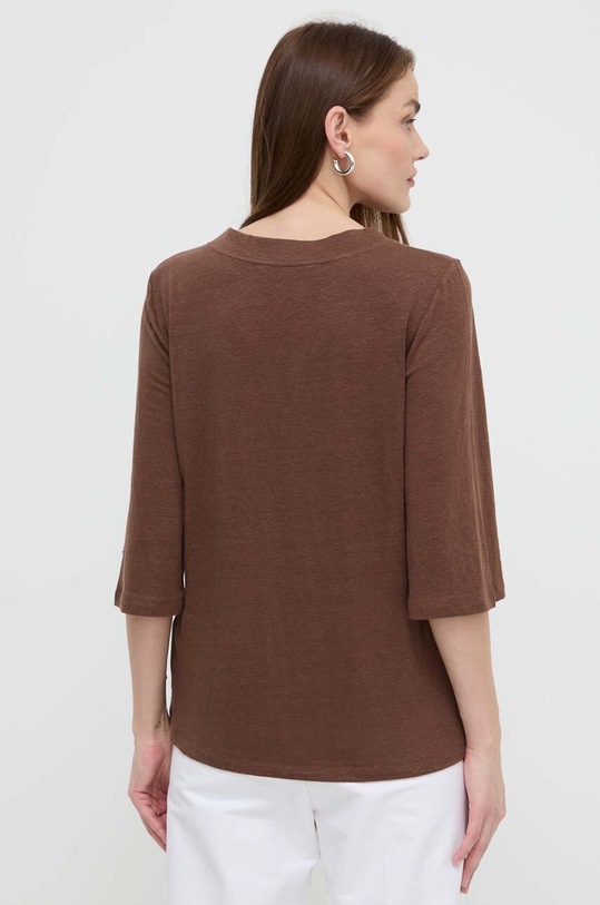 Odzież Max Mara Leisure bluzka lniana 2416941058600 brązowy