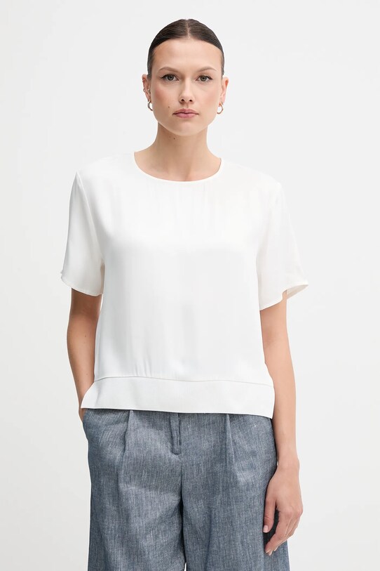 Sisley bluza uni alb 52BZLQ075