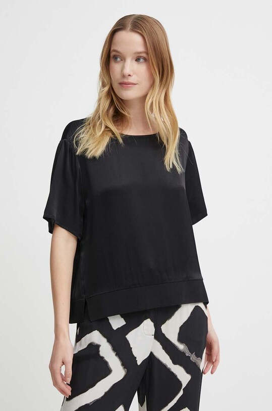Блузка Sisley casual чёрный 52BZLQ075