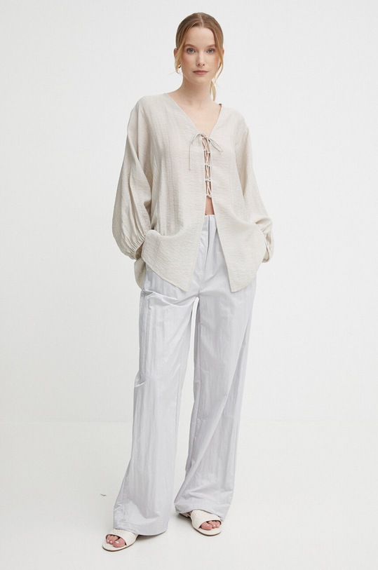 Sisley koszula 5OBLLQ06Y beżowy SS24