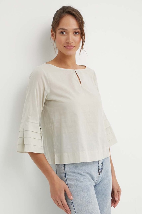 Sisley bluzka bawełniana beżowy 5HO1LQ059