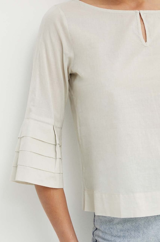 Sisley bluzka bawełniana 5HO1LQ059 beżowy