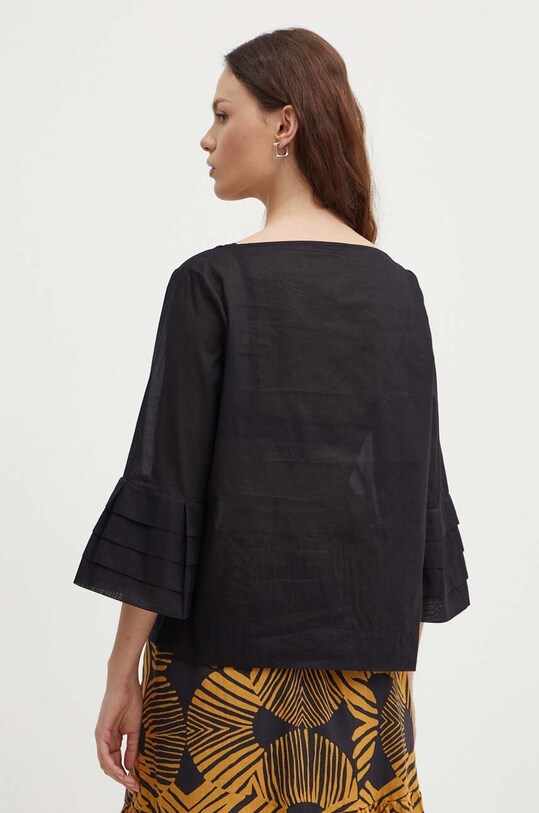 Îmbrăcăminte Sisley bluza din bumbac 5HO1LQ059 negru