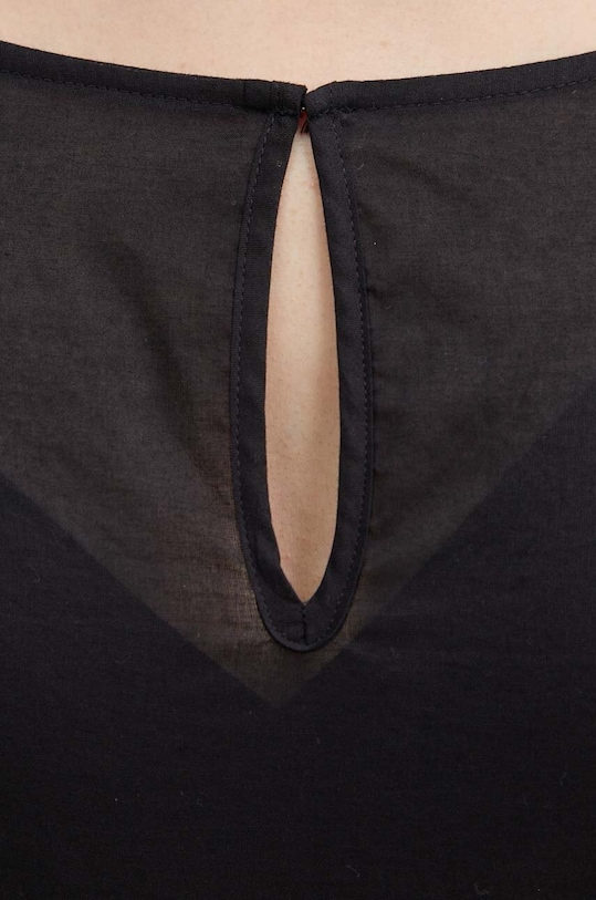 Bavlnená blúzka Sisley 5HO1LQ059 čierna