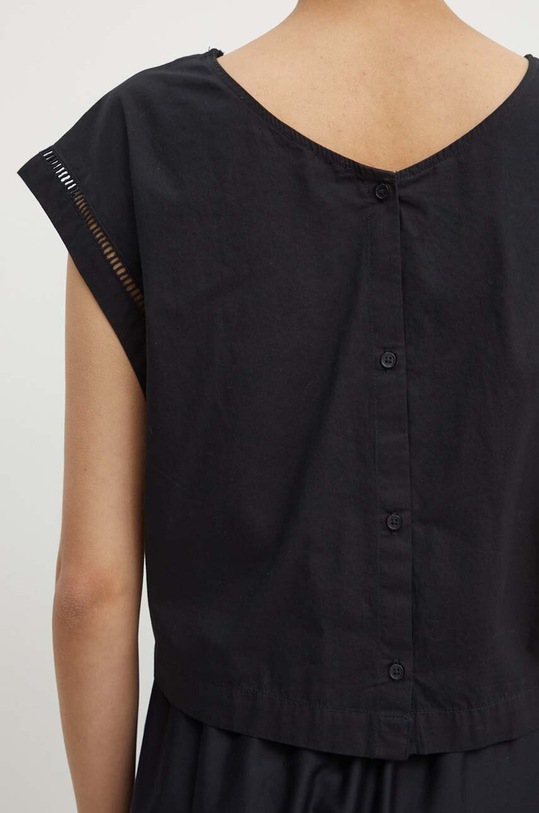 Sisley bluza din bumbac 5EHXLQ070 negru