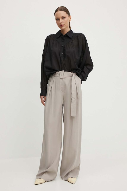 Sisley bluzka bawełniana 5HO1LQ06T czarny SS24