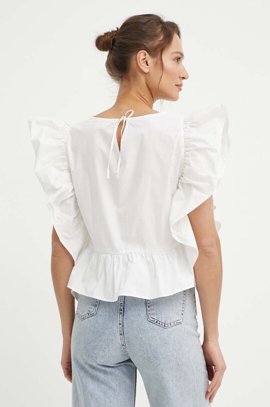 Îmbrăcăminte Sisley bluza din bumbac 5WMELQ06O bej