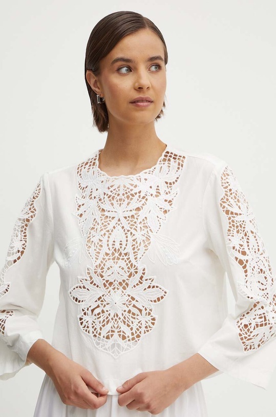 Sisley bluzka bawełniana bawełna biały 5EHXLQ071