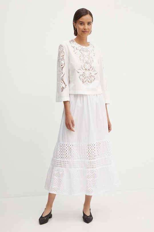 Sisley bluzka bawełniana 5EHXLQ071 biały SS24