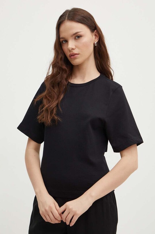 Одяг Бавовняна футболка Sisley 3B4BL105G чорний