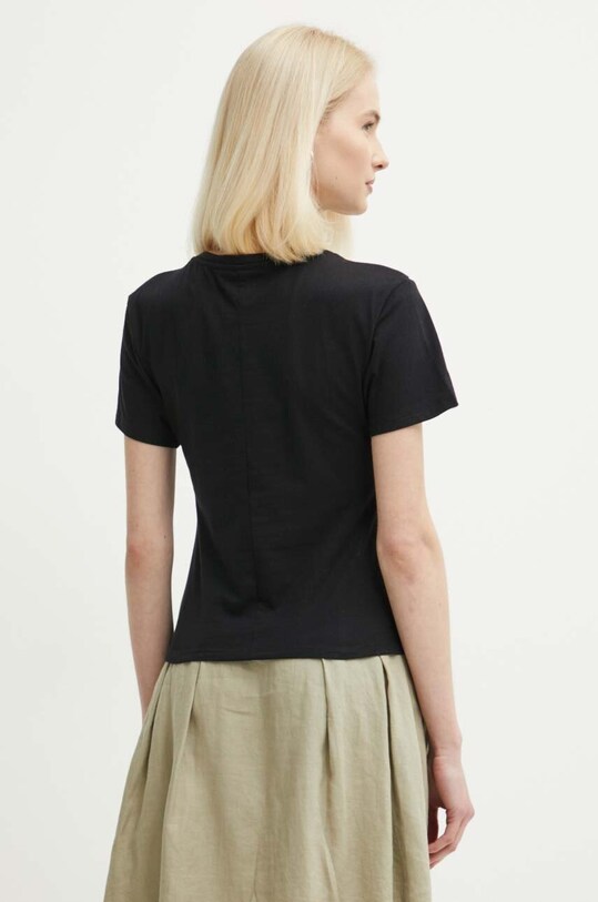Odzież Sisley t-shirt bawełniany 3LANL105D czarny