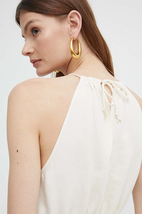 Patrizia Pepe top con aggiunta di lino 2C1552.A052 beige