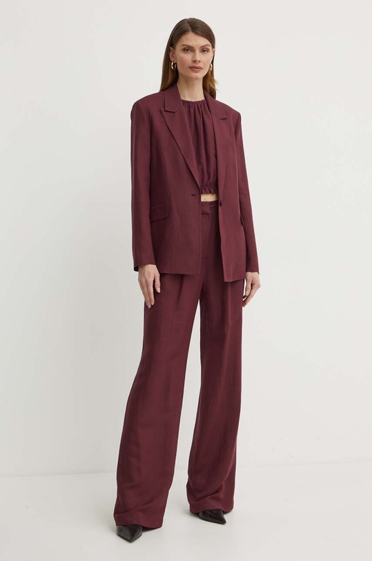 Топ з домішкою льону Patrizia Pepe 2C1552.A052 бордо AA00