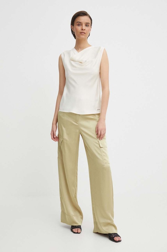 Calvin Klein bluzka K20K207036 beżowy SS24