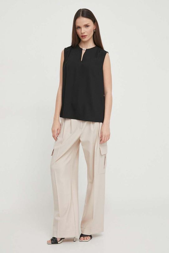 Blúzka Calvin Klein K20K207063 čierna SS24