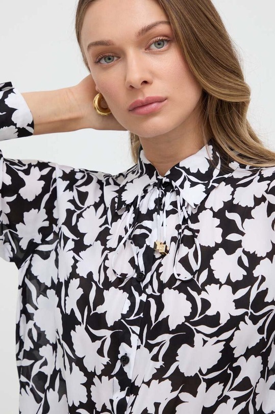 MICHAEL Michael Kors koszula z domieszką jedwabiu czarny MS440LCAUY