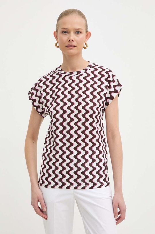 Marella t-shirt bawełniany bawełna brązowy 2413941022200
