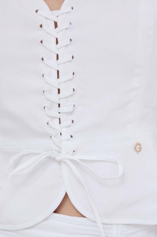 Guess bluzka z domieszką lnu FEDERICA W4GH88.WG7B0 biały