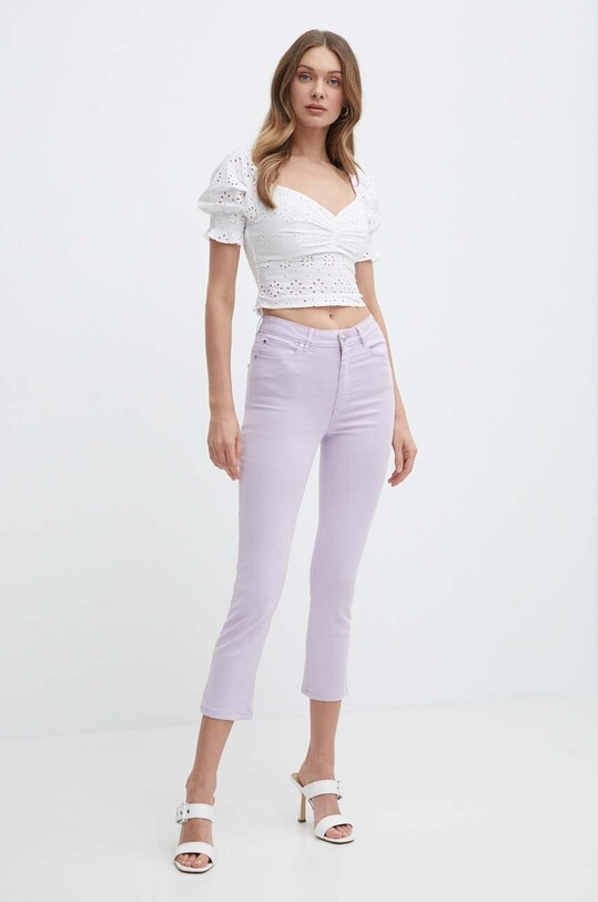 Бавовняна блузка Guess PALMA W4GH68.WG571 білий SS24
