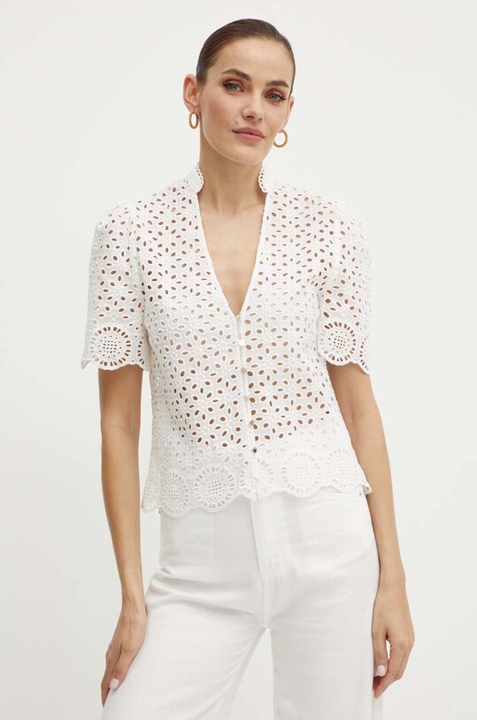 Хлопковая рубашка Morgan CFLAM casual белый CFLAM.OFF.WHITE