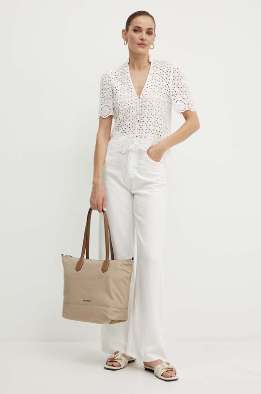 Хлопковая рубашка Morgan CFLAM CFLAM.OFF.WHITE белый SS24