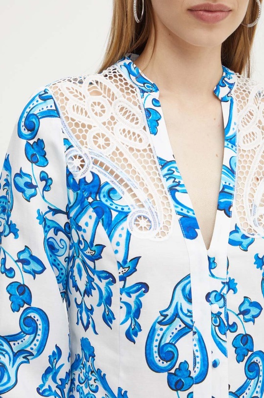 Сорочка з домішкою льону Marciano Guess BLUE NOTE 4GGH07.9708Z блакитний