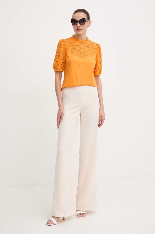 Morgan bluzka bawełniana DULIE DULIE.MANGUE pomarańczowy SS24