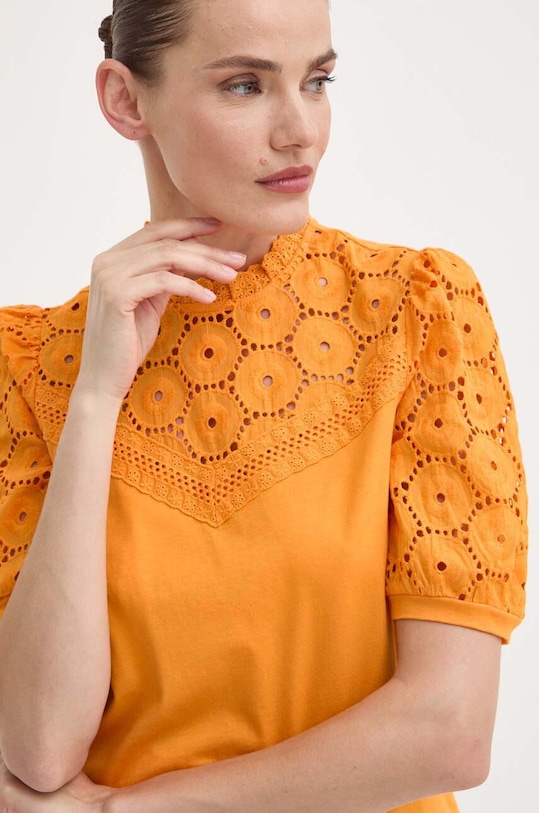 Morgan bluzka bawełniana DULIE pomarańczowy DULIE.MANGUE