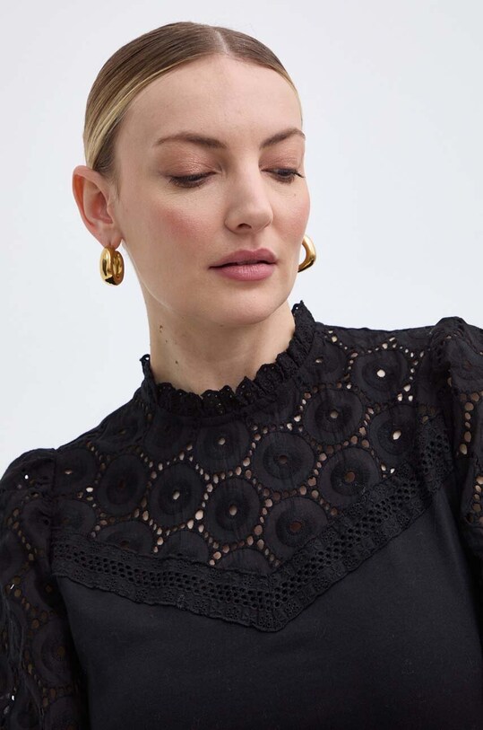 Morgan bluza din bumbac DULIE negru DULIE.NOIR